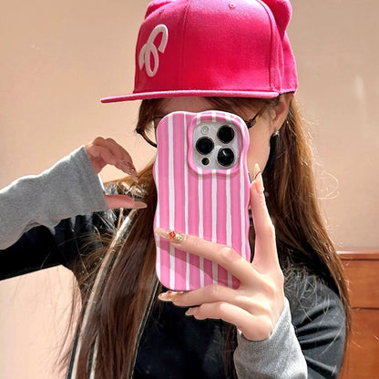 Colorful Stripes Glossy Wave Phone Case For iPhone