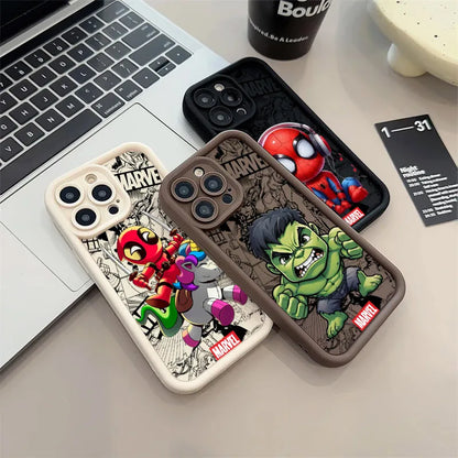 Funny Deadpool Hulk Cute Phone Case For iPhone