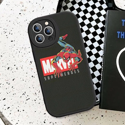 Cartoon Groot Spiderman Phone Case Hard Leather For iPhone