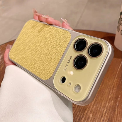 Luxury Lichee Leather Large Window Case For iPhone