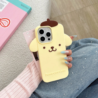 3D Stereoscopic Cute Fashion Sanrio Cinnamoroll Pom Pom Purin Phone Case For iPhone