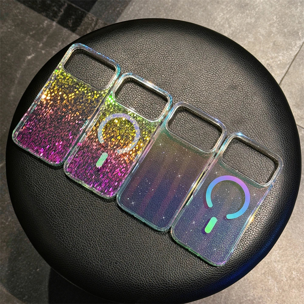 Gradient Colorful Glitter For Magsafe Case For iPhone