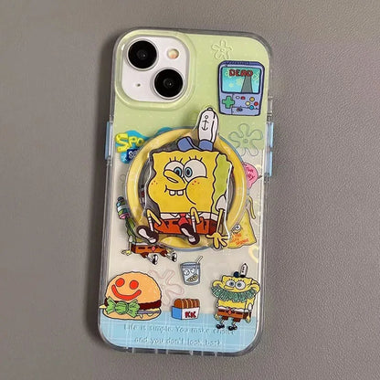 Anime Spongebo Patrick Star Magnetic Attraction Mobile Phone Case For iPhone