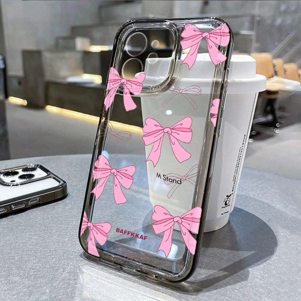 Bow Print Clear Phone Case