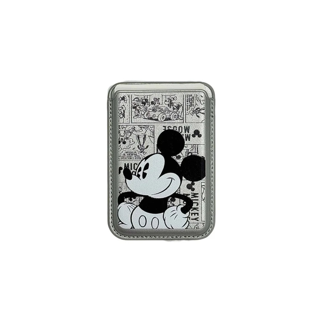Cute Mickey Minnie Mouse Magnetic Wallet Bracket Magsafe Wireless Charge Phone Case For iPhone