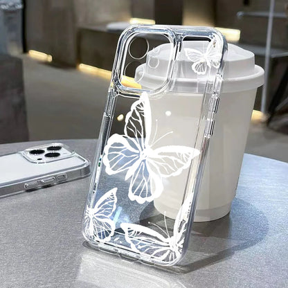 Transparent Butterfly Shockproof Phone Case For iPhone