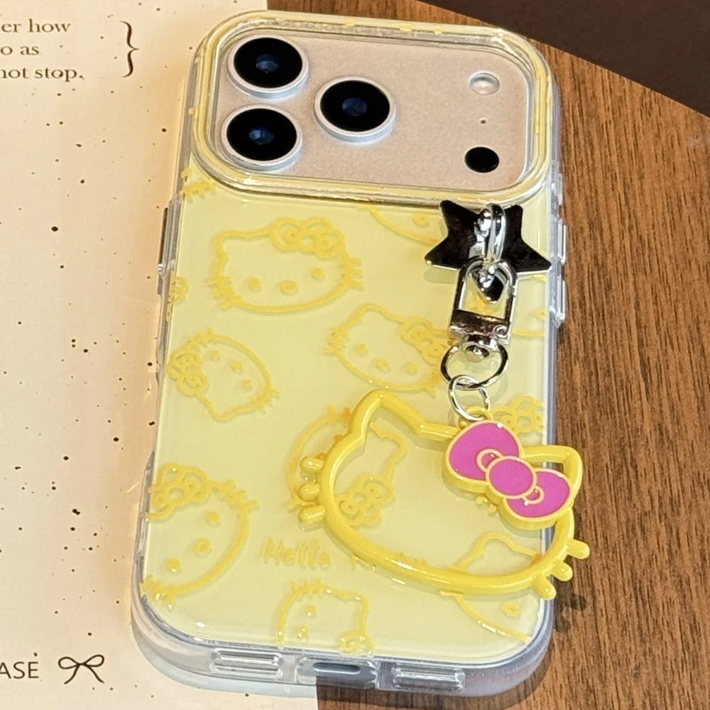 Ginger Yellow Line Kitty Jelly Shell For iPhone