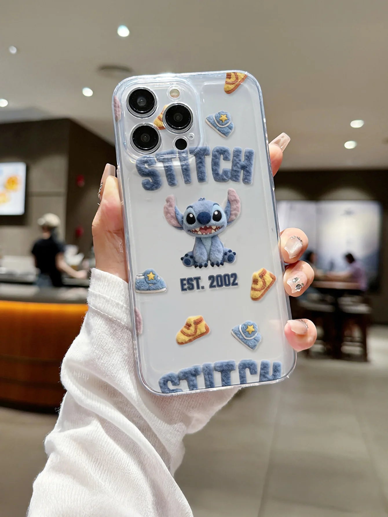 Disney Plush Stitch Love Phone Case Shockproof Cover  For iPhone