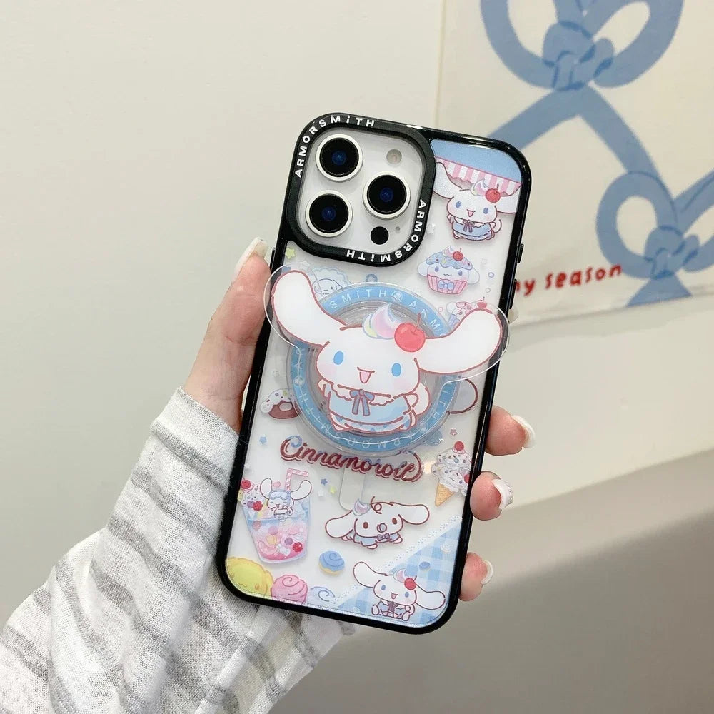 Magnetic Holder Magsafe Wireless Cute Cartoon Sanrio Cinnamoroll Charge Phone Case For iPhone