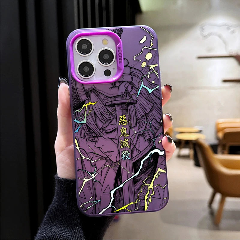 Anime Zenitsu Nezuko Demon Slayer Phone Case For iPhone