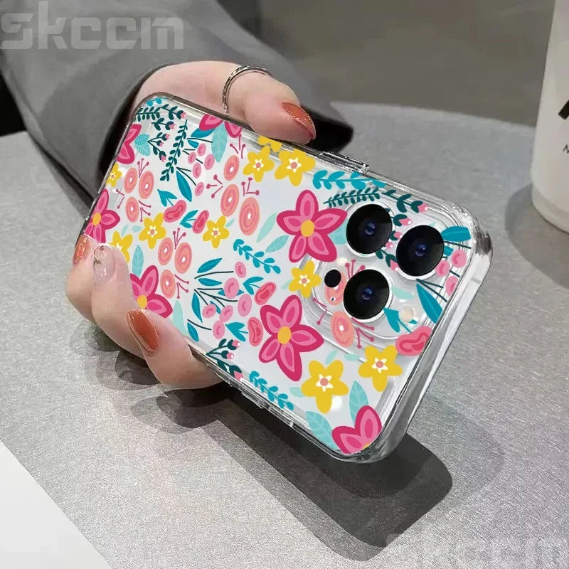 Colorful Flower Soft Silicone Phone Case For iPhone