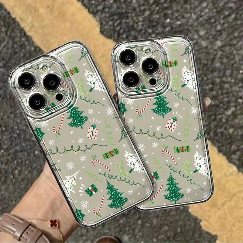 Snowflake Christmas Tree Clear Case  For iPhone