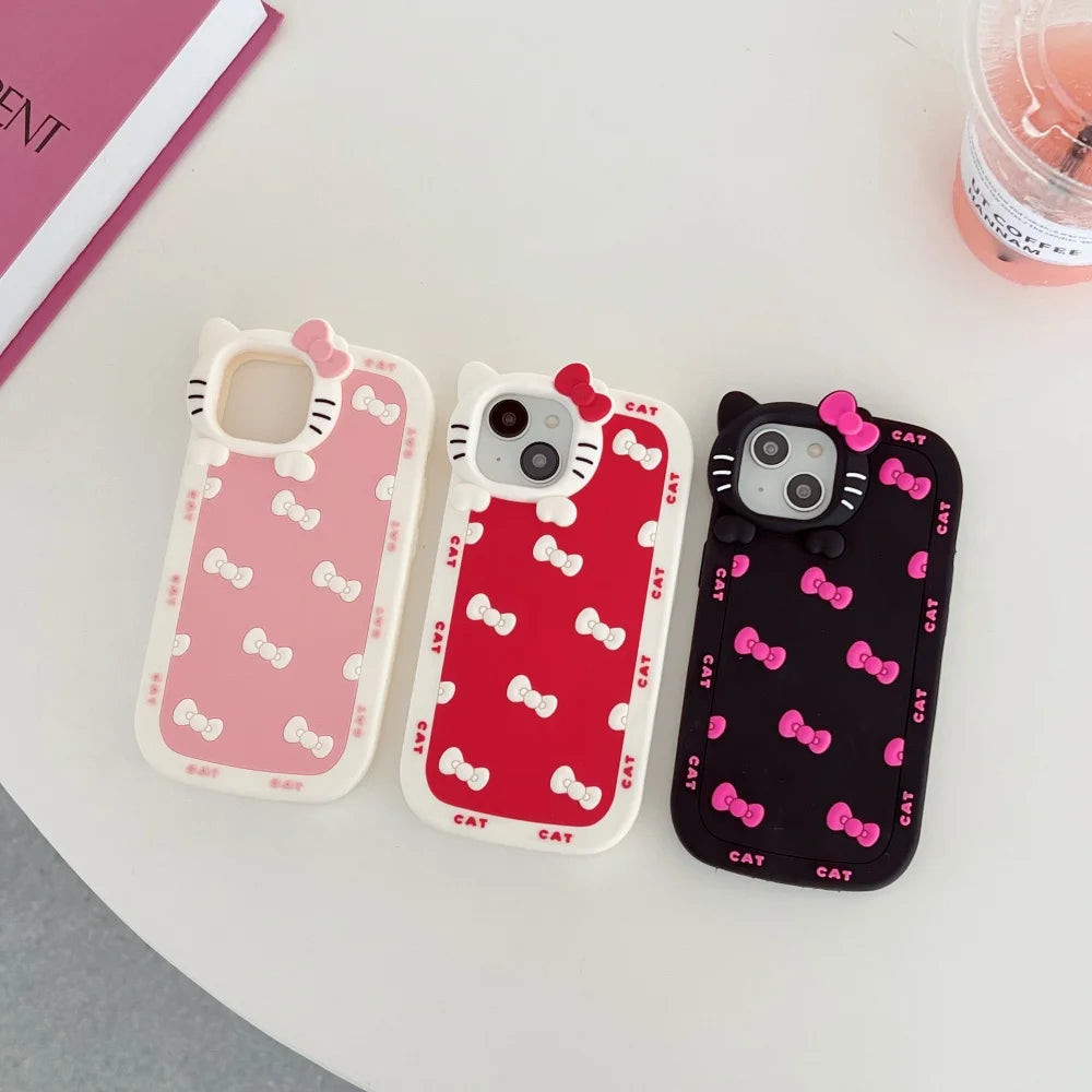 Bow Tie Lens KT Silicone Phone Case For iPhone