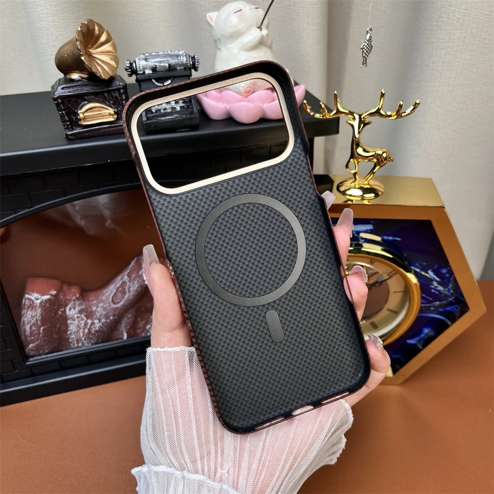 Ultra Thin Matte Carbon Fiber For Magsafe PC Magnetic Case For iPhone