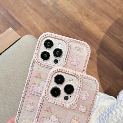 Pink Glitter Cute Hello Kitty Diamond Phone Case