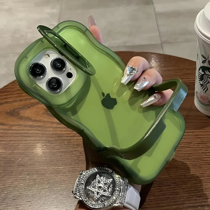 Luxury Soft Transparent Stand Holder Phone Case