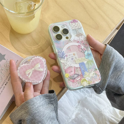 Cute Floral Bow Magnetic Stand Phone Case