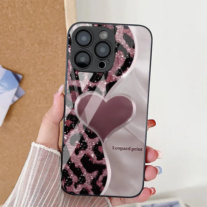 Sexy Girl Red Lips Tempered Glass Phone Case For iPhone