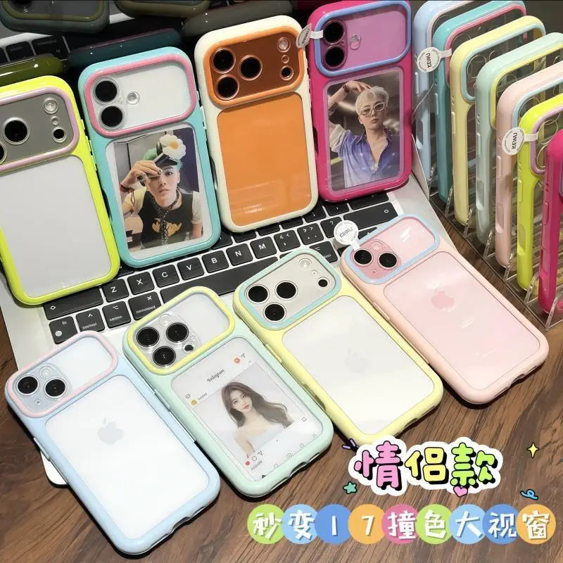 Transparent Double Color Contrast Case For iPhone
