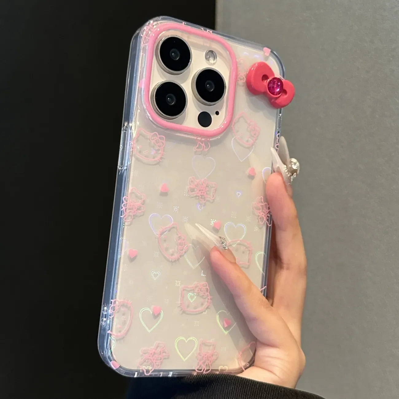 Hello Kitty Bow Full Screen  Phone Case For iPhone