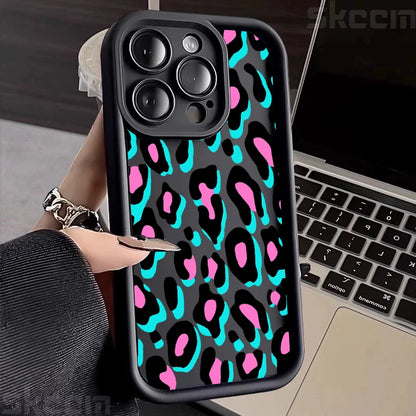 Colorful Leopard Pattern Silicone Soft Phone Case For iPhone