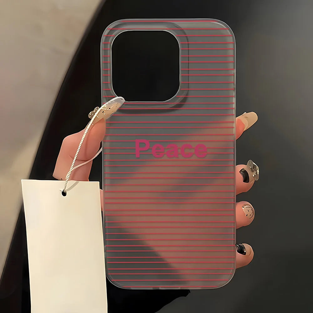 Striped Pattern Transparent Phone Case For iPhone