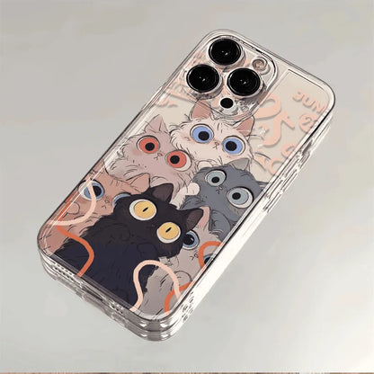 Cartoon Cat Bumper Clear Back Cover Phone Protective Phone Case