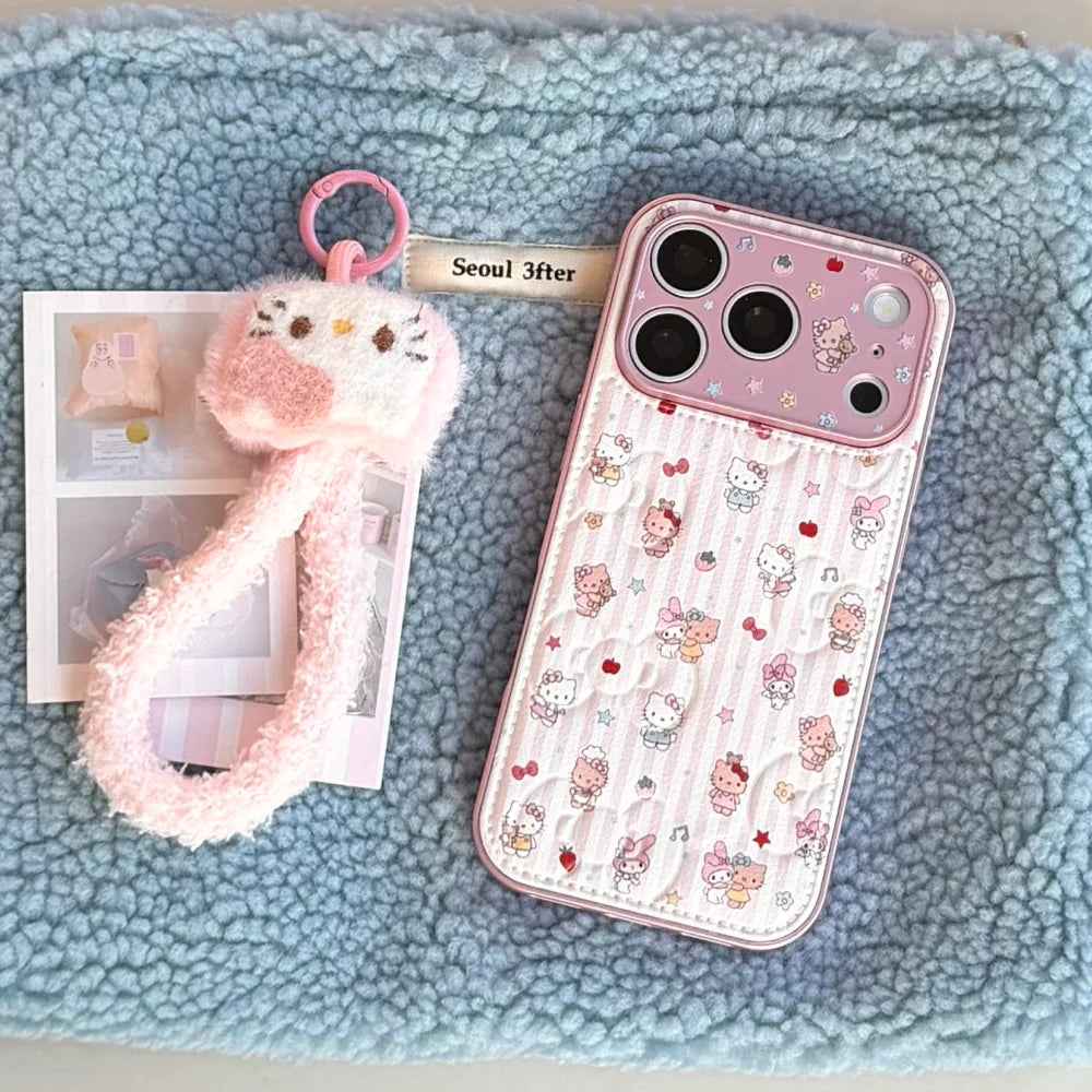 Cute Melody Kitty Fashion Leather Phone Case For iPhone