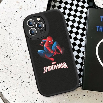 Cartoon Groot Spiderman Phone Case Hard Leather For iPhone