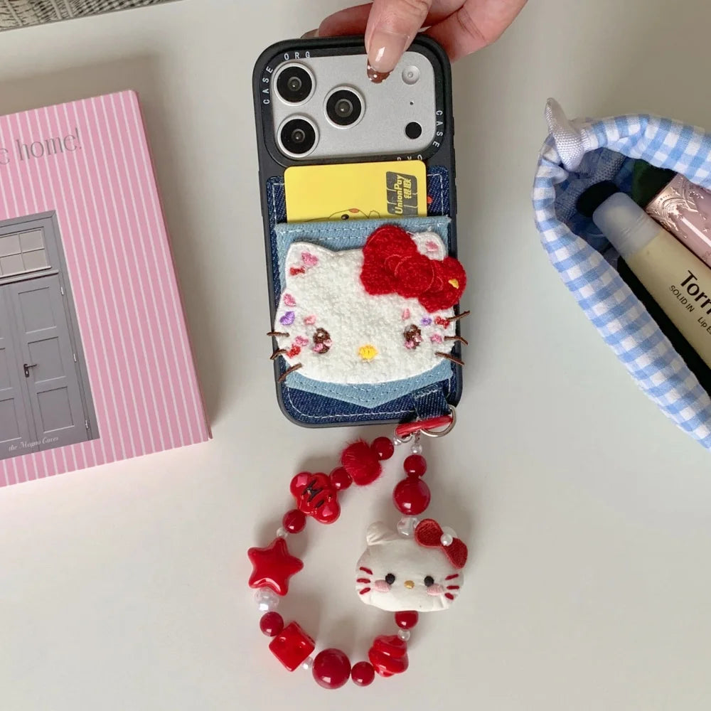 Cowboy Pocket Towel Embroidered Kitty Is Suitable For Apple Phone Case