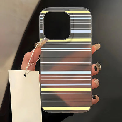 Striped Pattern Transparent Phone Case For iPhone