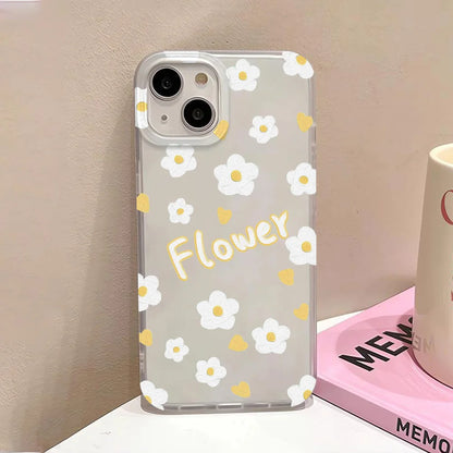 Flowers Phone Case For iPhone Translucent Slim Silky Skin Back Cover