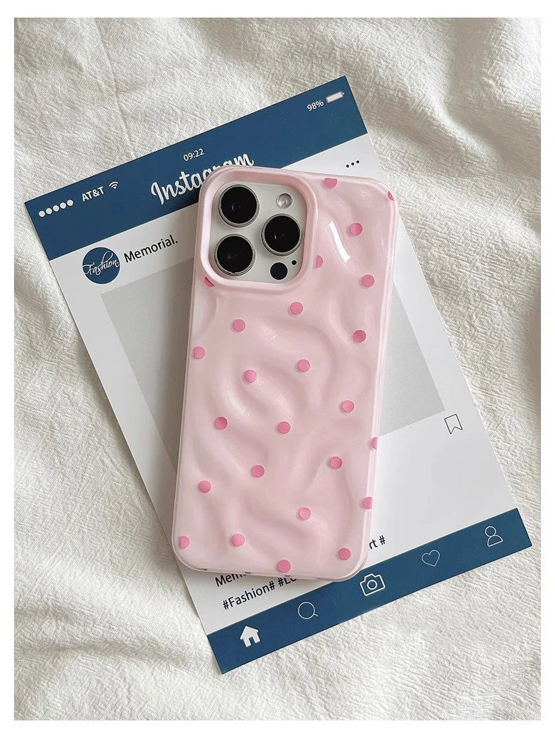 Love Polka Dot Folds Texture Phone Case