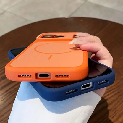Matte For Magsafe Double Color Contrast Case  For iPhone