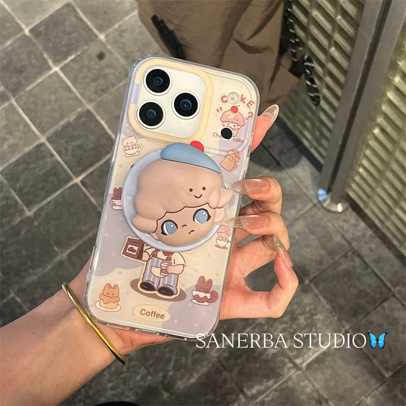 Funny Cute Cartoon Magnetic Phone Case For iPhone