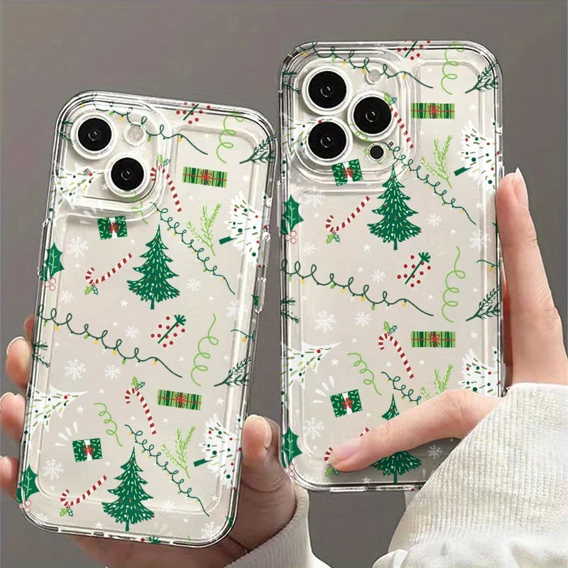Snowflake Christmas Tree Clear Case  For iPhone