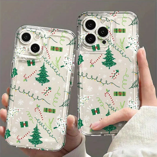 Snowflake Christmas Tree Clear Case  For iPhone