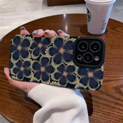 Green Black Flower Phone Case