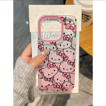 Kitty Bow Full Screen Face Phone Case For iPhone