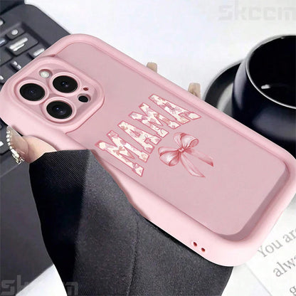 Pink Bow Mom's Letter Pattern Design Phone Case For iPhone
