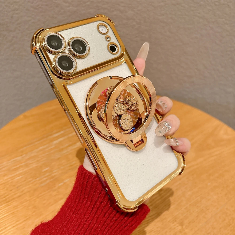 Luxury Corrugated Pattern Magnetic Wireless Charge Case For iPhone