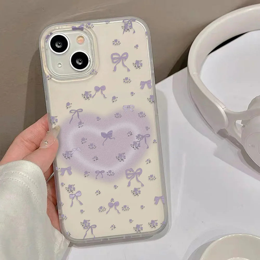 Purple Flower Phone Case For iPhone