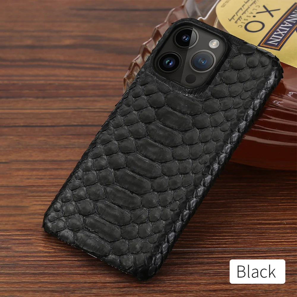 100% Genuine python Leather Phone Case For iPhone