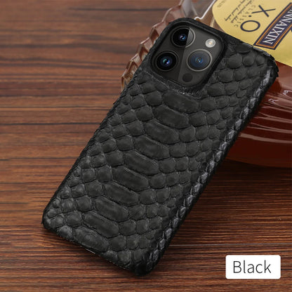 100% Genuine python Leather Phone Case For iPhone