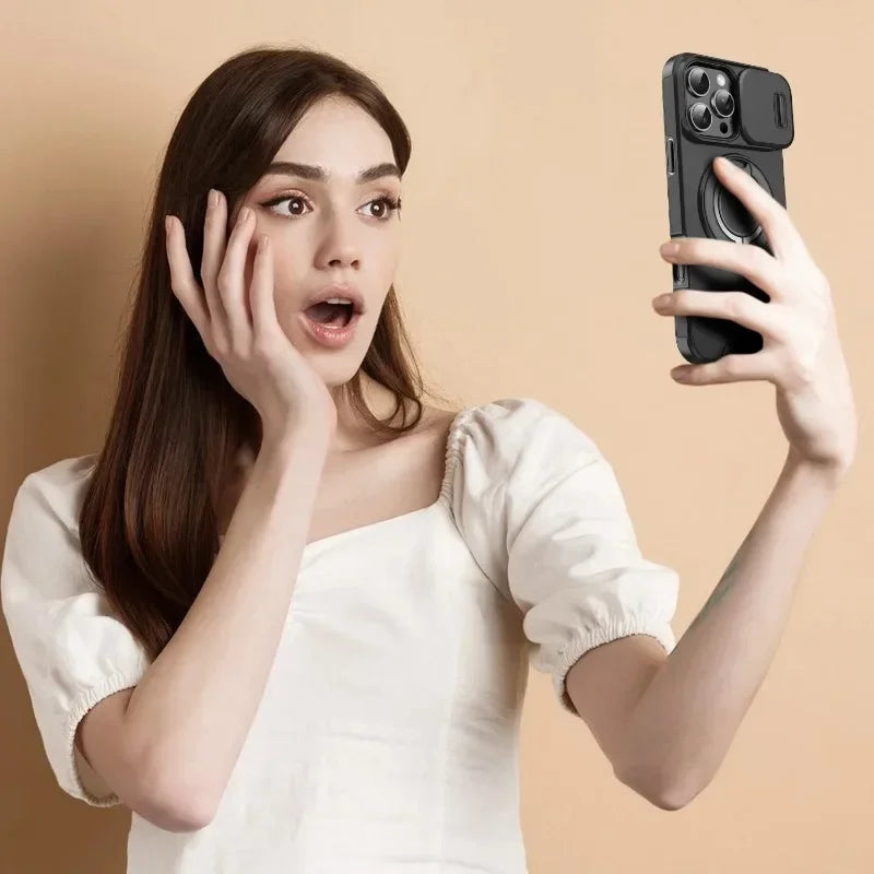 Heavy-Duty Rugged Armor Magnetic Bracket Phone Case For iPhone