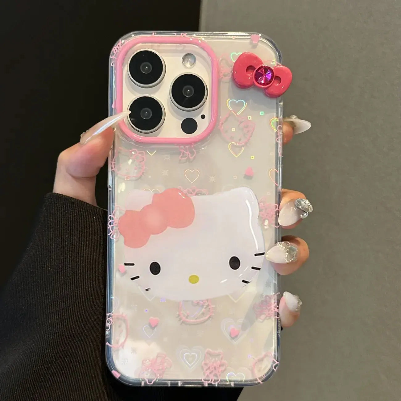 Hello Kitty Bow Full Screen  Phone Case For iPhone