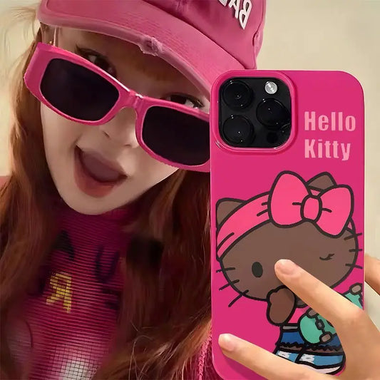 Simple Sweet Cool Handsome Skateboarding Girl HellosKittys Phone Case For iPhone
