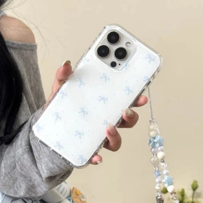 Cute Blue Bow Polka Dot Phone Case For iPhone