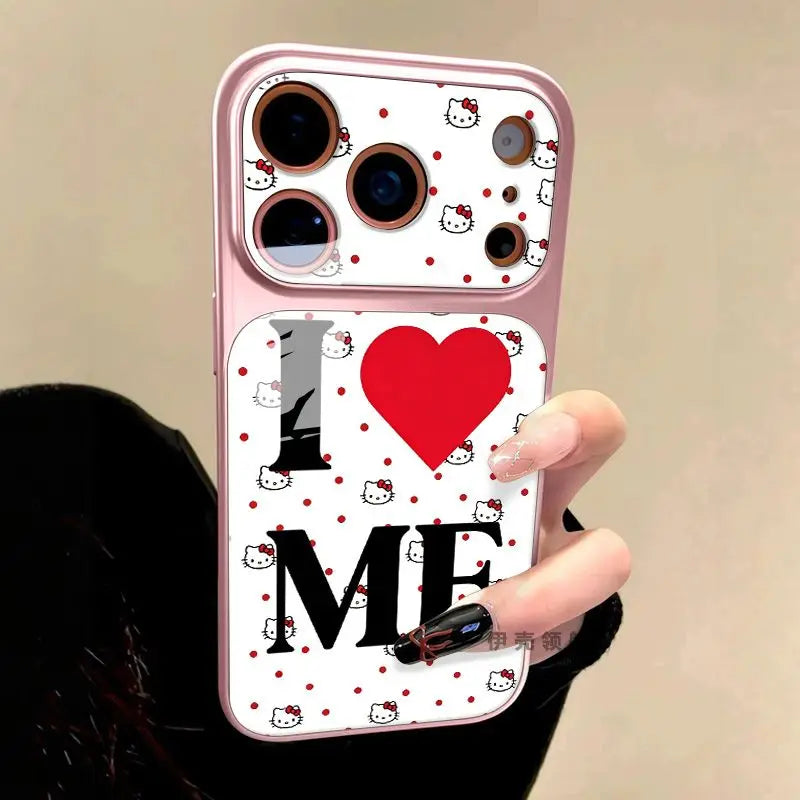 Creative Cartoon Cat Love Acrylic Large Window All Inclusive Phone Case For iPhone