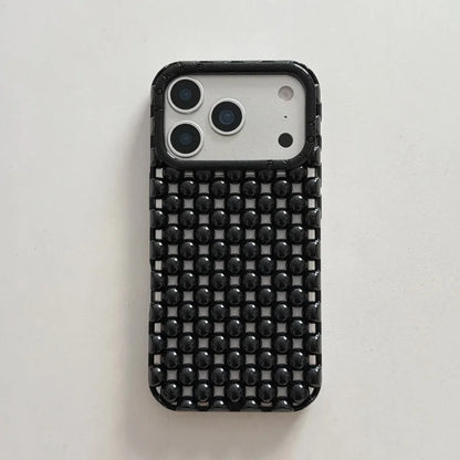 Luxury Advanced 3D solid Candy Color Pearl Round Bead Phone Case For iPhone